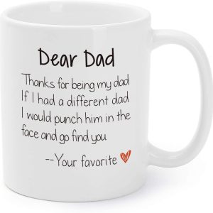 Dad Mug Gifts for Dad From Son, Daughter or Kids Father's Day Gifts Father's Birthday Thanks for Being My Dad Funny Ceramic Coffee Cups