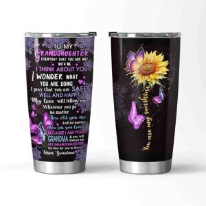 To My Granddaughter Stainless Steel 20oz Tumbler Christmas Gift