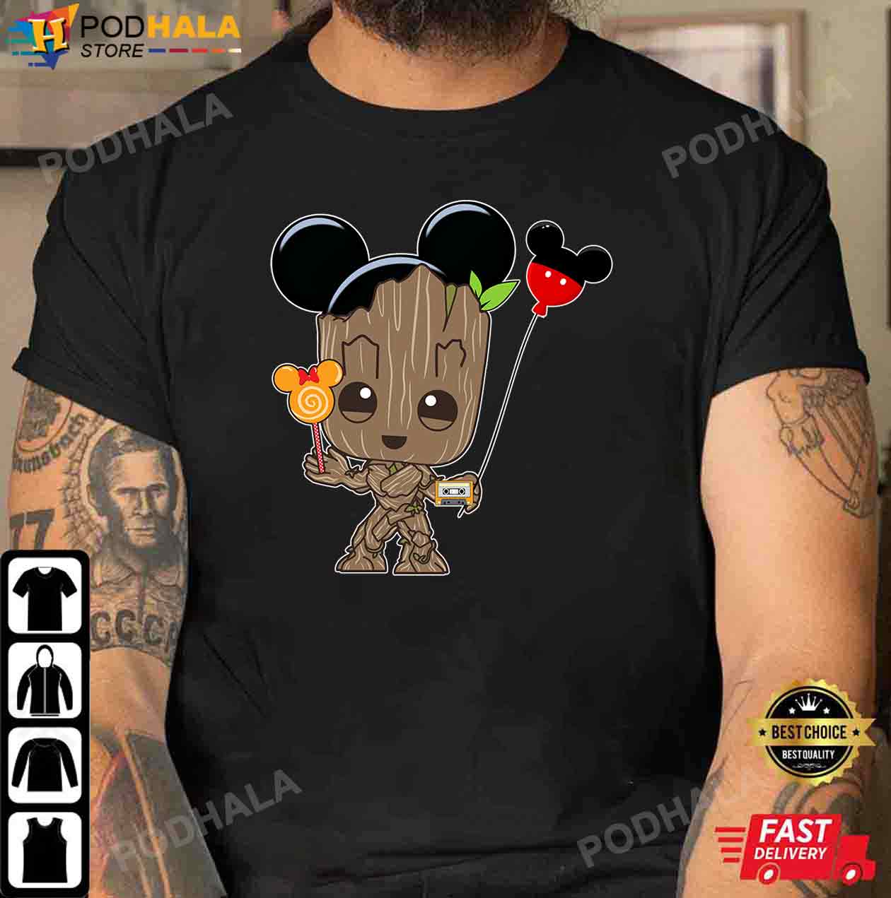Baby Groot And Mickey Ears, Mickey Christmas Shirt