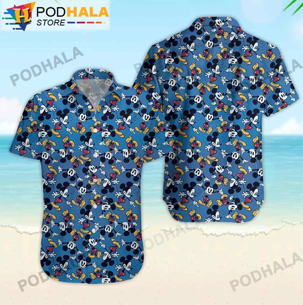 Funny Cartoon Pirates Hunting Mickey Mouse Hawaiian Shirt 3D - Bring Your  Ideas, Thoughts And Imaginations Into Reality Today