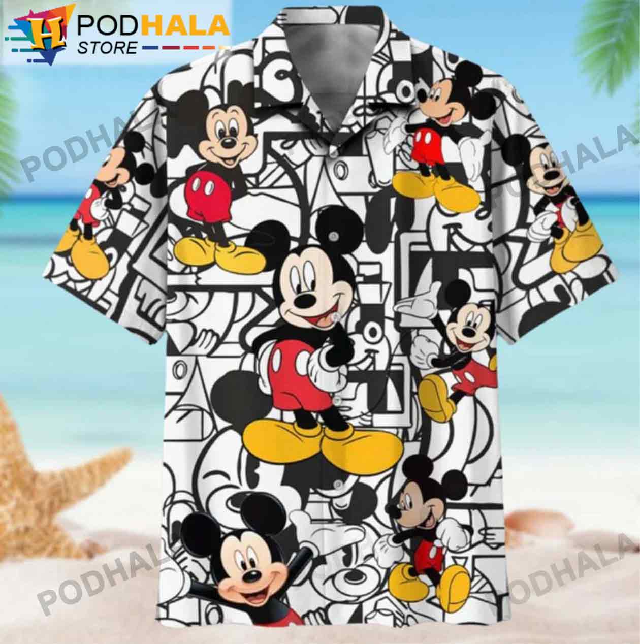 Buffalo Bills Mickey Mouse All Over Print 3D Hawaiian Shirt And Shorts-TPH  - Love My Family Forever