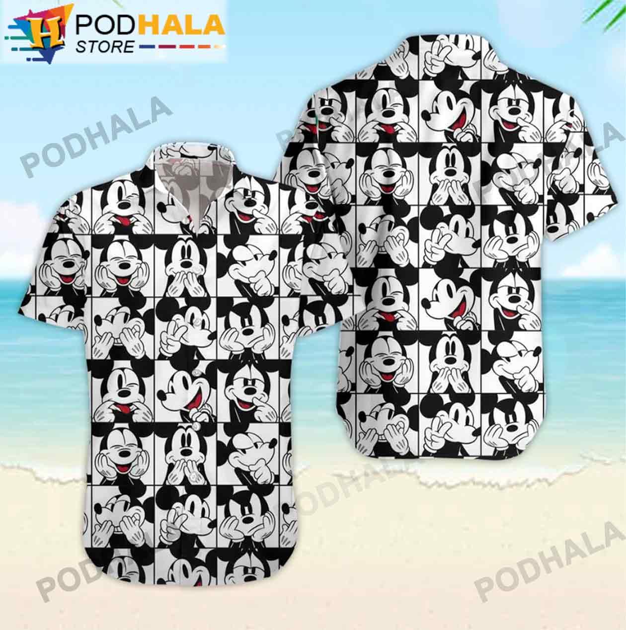 Funny Cartoon Pirates Hunting Mickey Mouse Hawaiian Shirt 3D - Bring Your  Ideas, Thoughts And Imaginations Into Reality Today