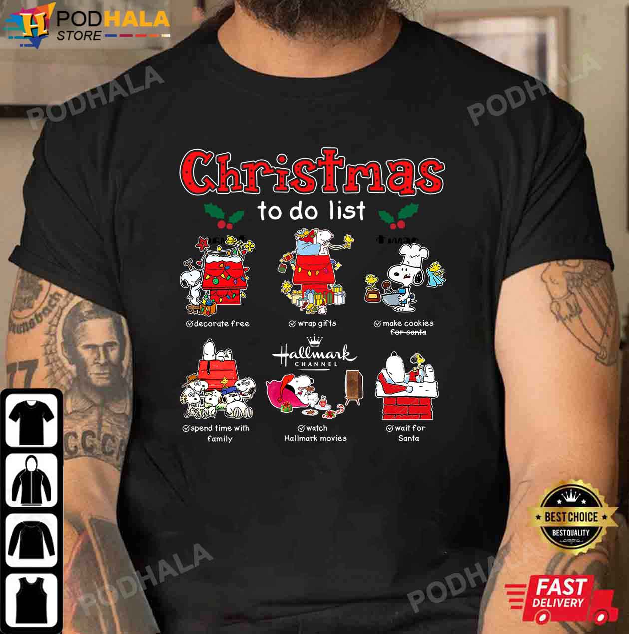 Funny Snoopy Xmas To Do List Snoopy Christmas Shirt