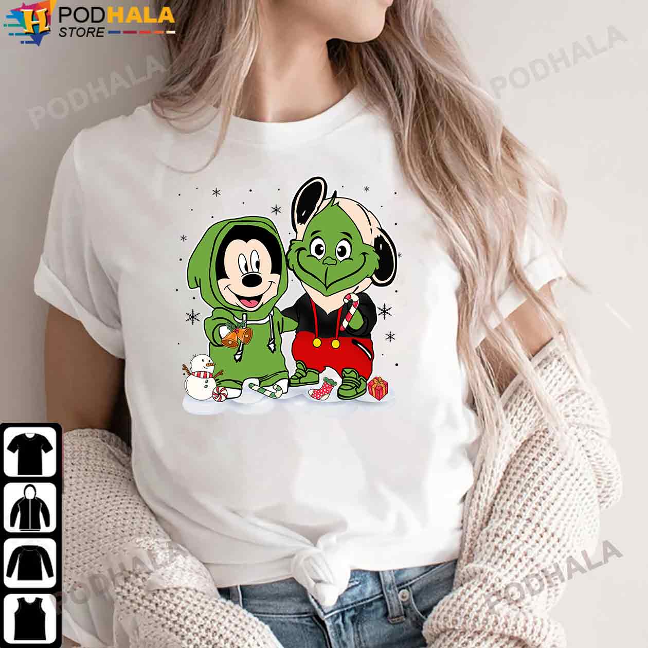 Grinch And Mickey Mouse Friends Xmas Gifts, Mickey Christmas Shirt