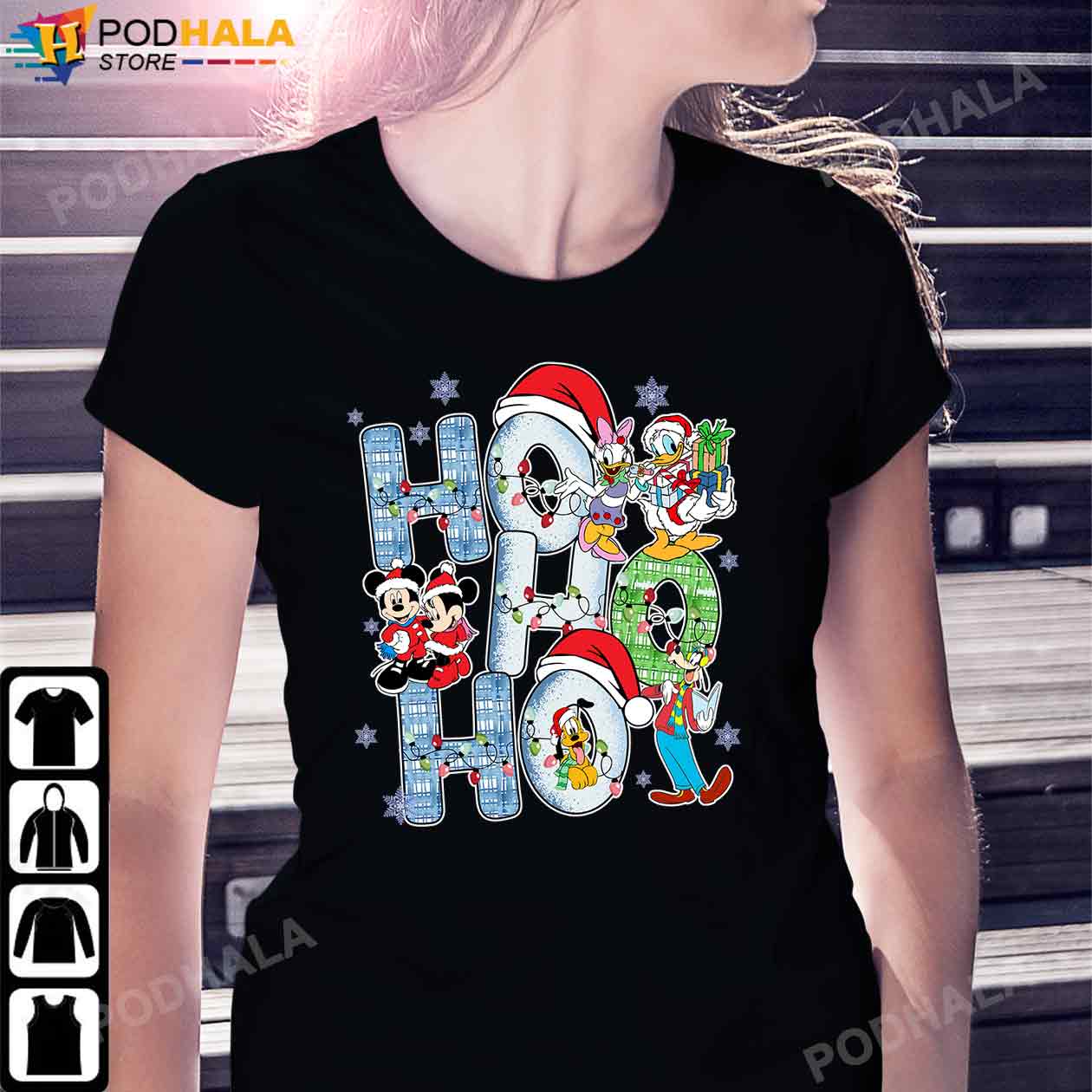 Mickey Christmas Shirt, Ho Ho Ho Mickey And Friends Christmas Lights