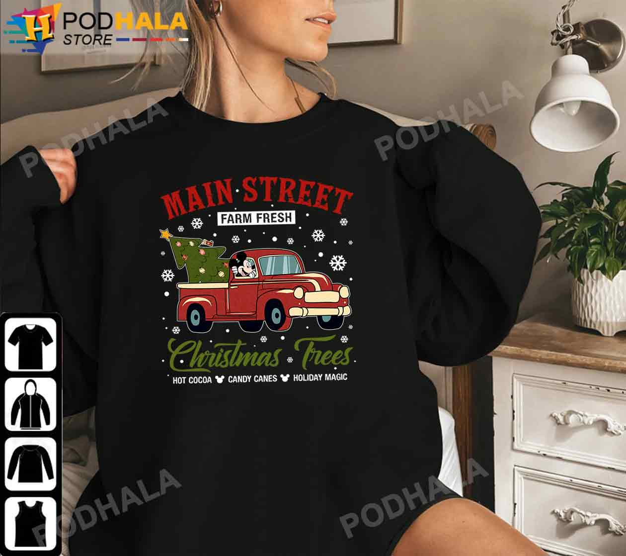 Mickey Christmas Shirt, Main Street Farm Fresh Christmas Trees T-Shirt
