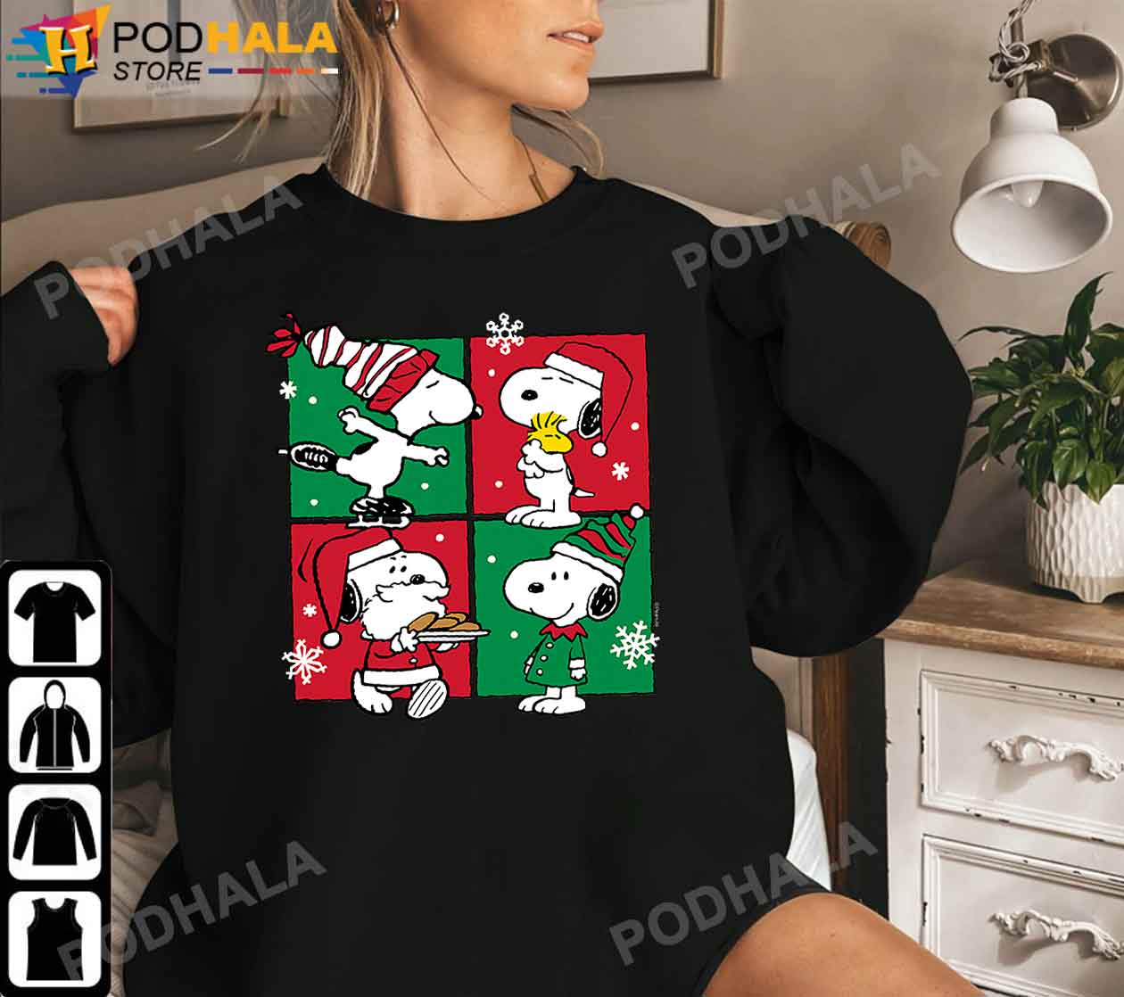 Santa Claus Snoopy Christmas Shirt Womens