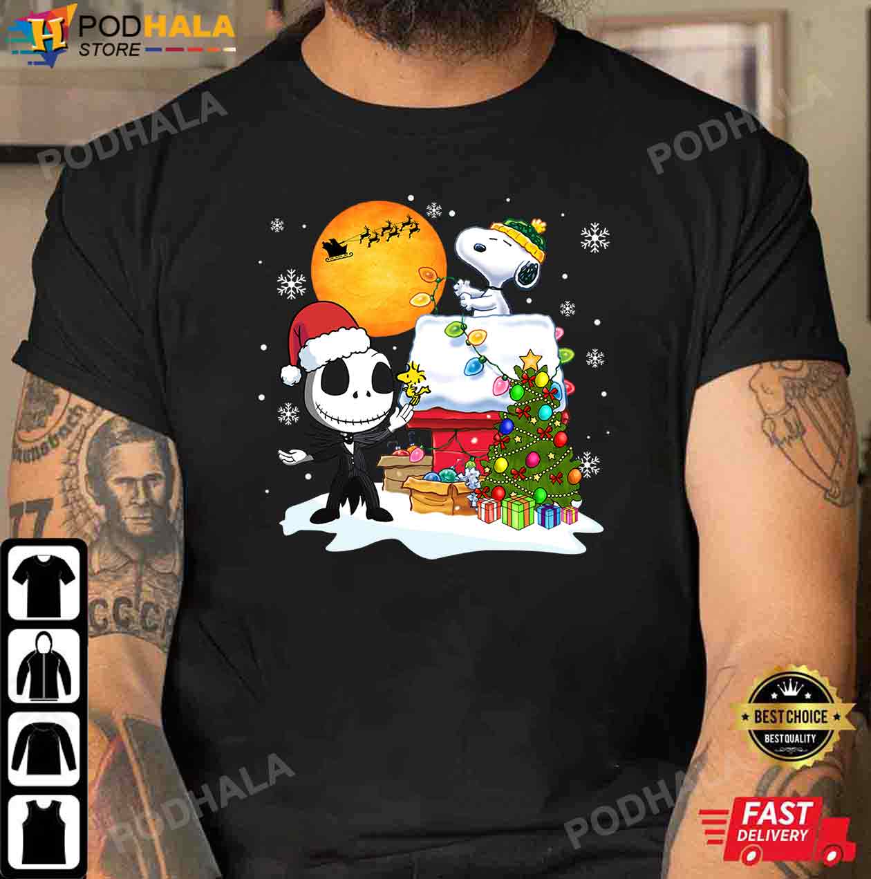 Snoopy and Jack Skellington Christmas Wait Santa, Snoopy Christmas Shirt