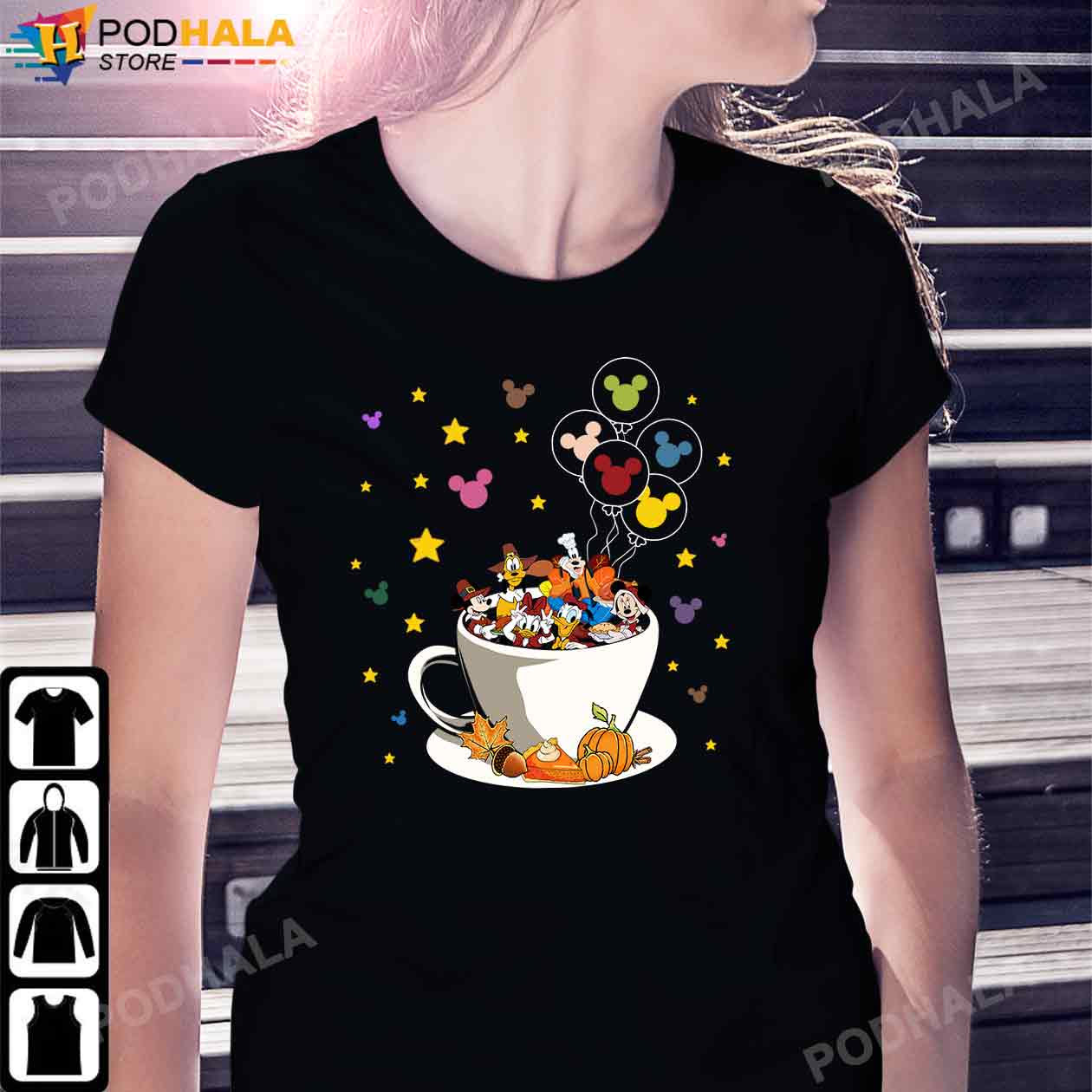 Thanksgiving T-Shirt Mickey And Friends Balloons, Thanksgiving Gifts