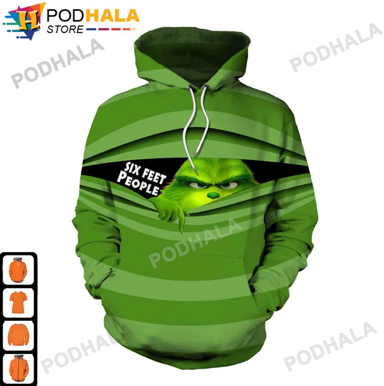 The Grinch Six Feet People Grinch Christmas 3D Hoodie, Unique Grinch Gifts