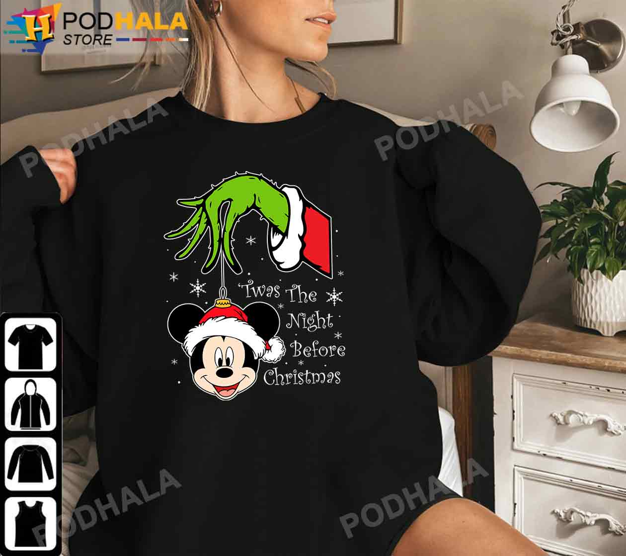 'Twas the Night Before Christmas Grinch Holding Mickey Face, Mickey Christmas Shirt