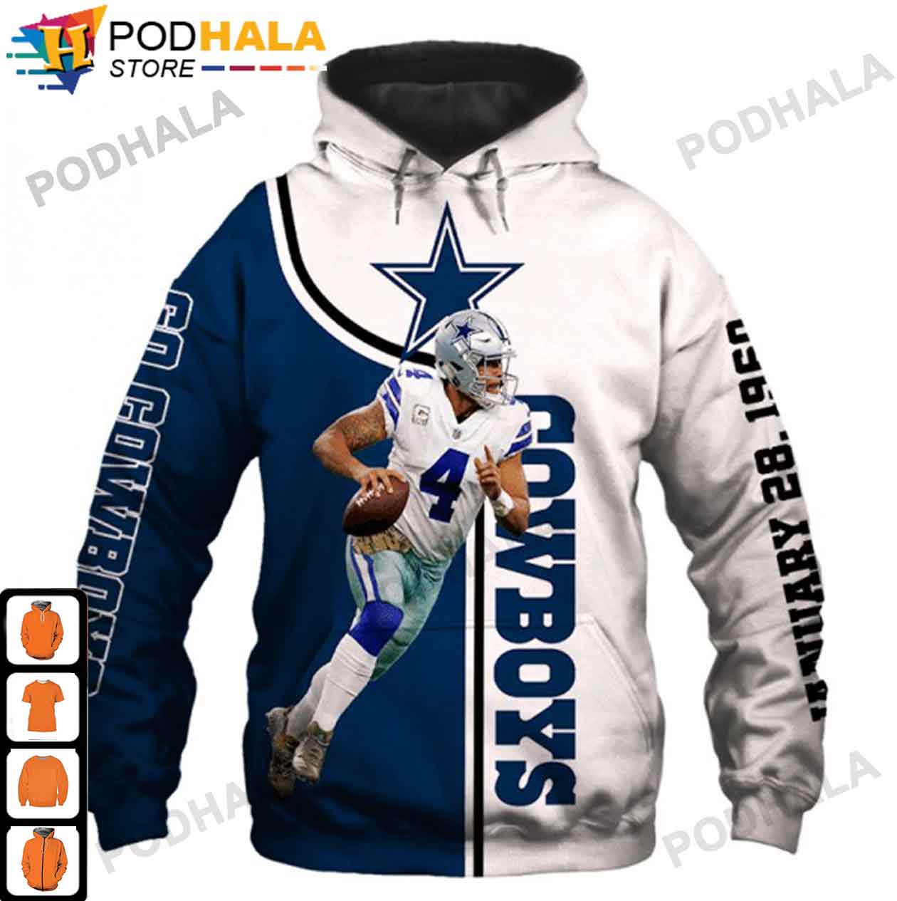 Cowboy Legends Dallas Cowboys Fans 3D Hoodie