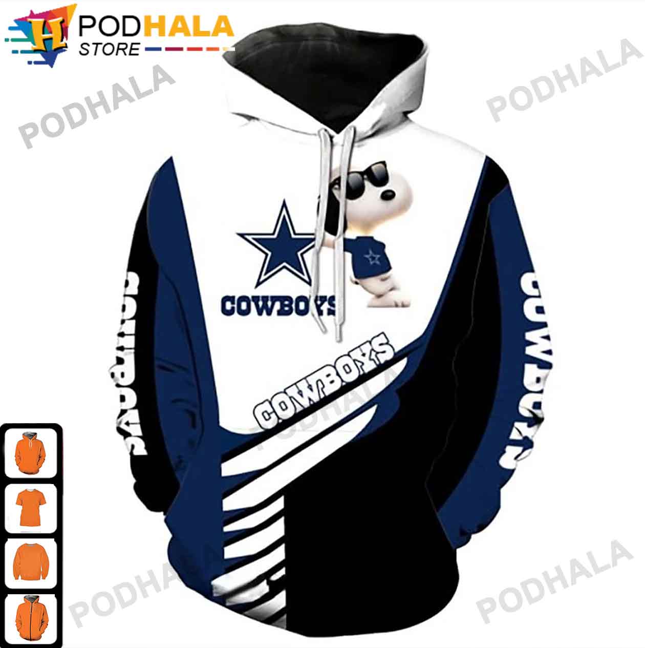 Dallas Cowboys 3D Hoodie Zipper Gift For NFL Football - Reallgraphics