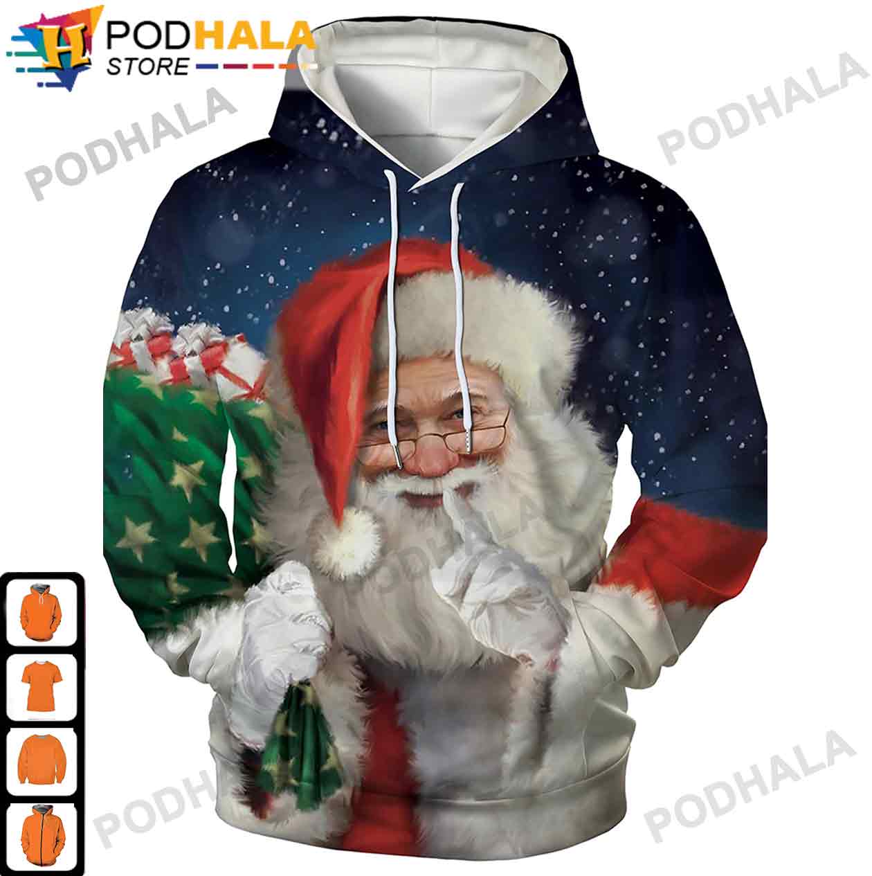 Xmas Gift Ideas, Santa Claus Costume Christmas AOP 3D Hoodie