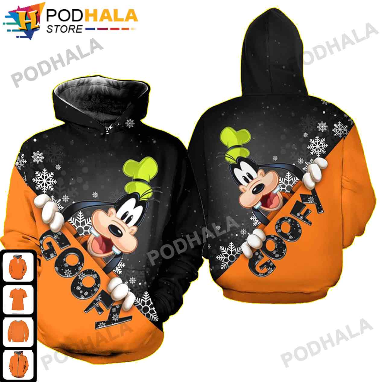 Goofy Dog Christmas Disney AOP 3D Hoodie, Funny Christmas Gift Ideas