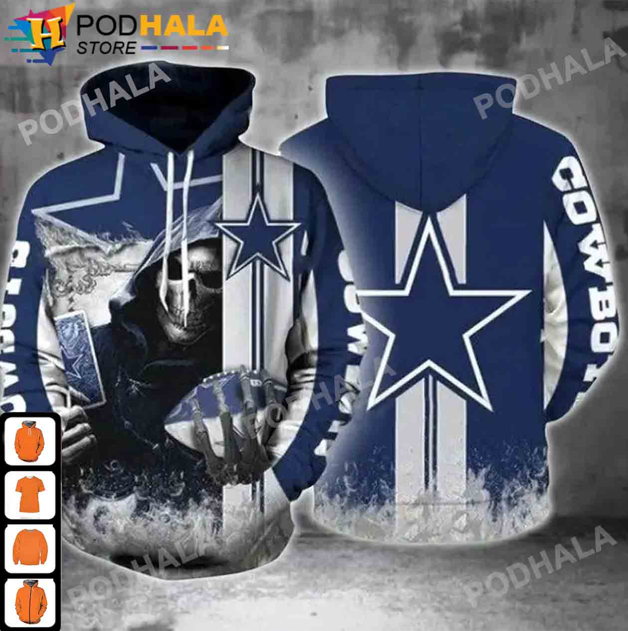 Skull Gifts For Cowboys Fan NFL Cowboys Football Team 3D Hoodie